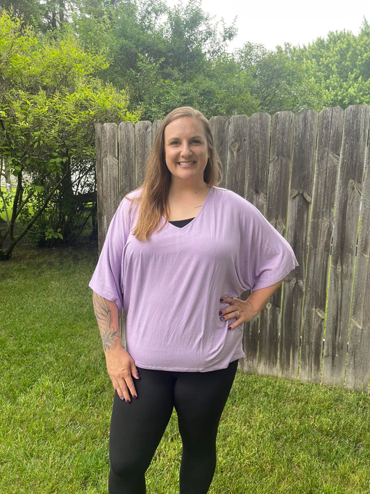 High Low Dolman Top in Lilac