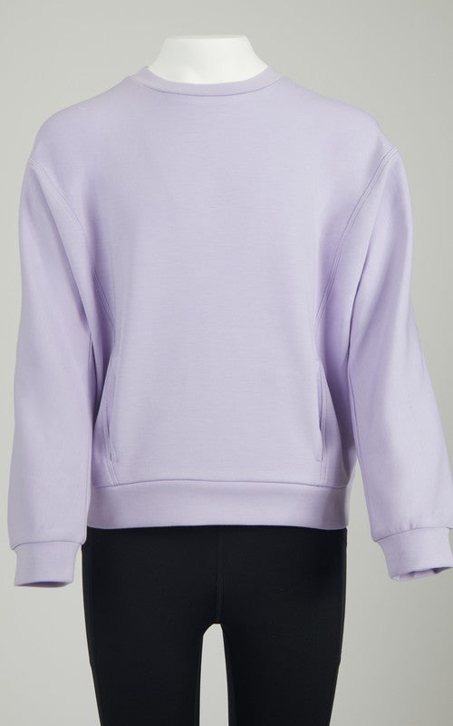 GIRLS Crew Sweatshirt in Lavender