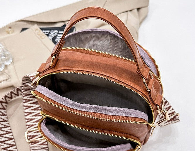 Guitar Strap Crossbody Bag in Tan