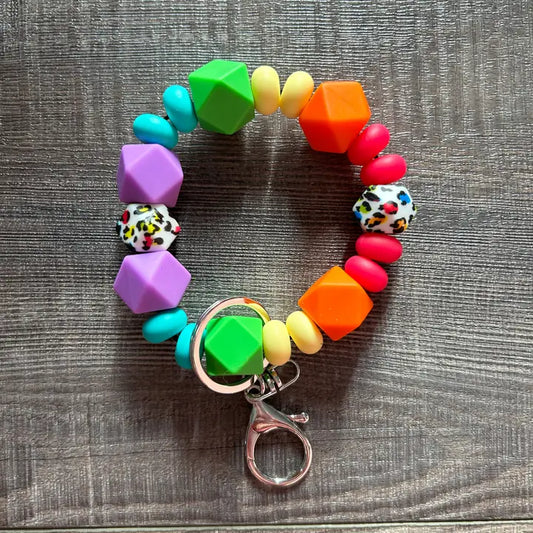 Rainbow Leopard Keychain