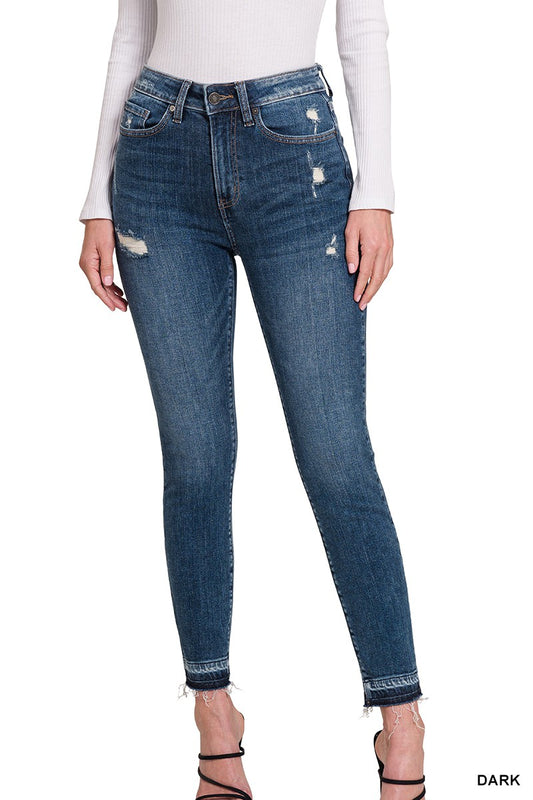 High Rise Cropped Skinny Denim Jean